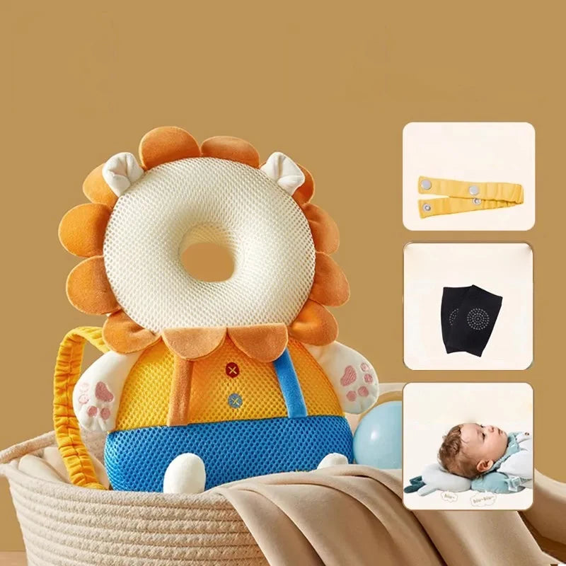 AIBEDILA Baby Head Protector Safety Pad Cushion Back Prevent Injured Elf Lion1-3T Toddler Security Pillows Protective Headgear