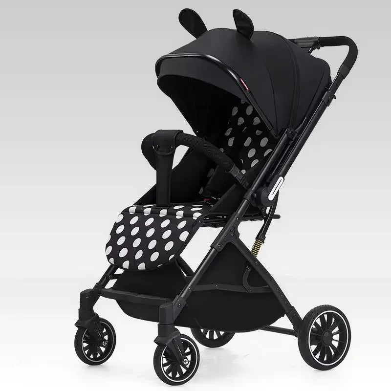 Two-way Lightweight High-view Baby Stroller Can Sit or Lie Down Portable Travel Baby Stroller Four-wheel Baby Stroller