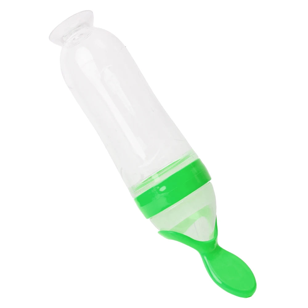 Silicone Squeezing Suction Cup Feeding Spoons Baby Complementary Feeding Bottle Feeder Newborn Feeding Tableware Accessories