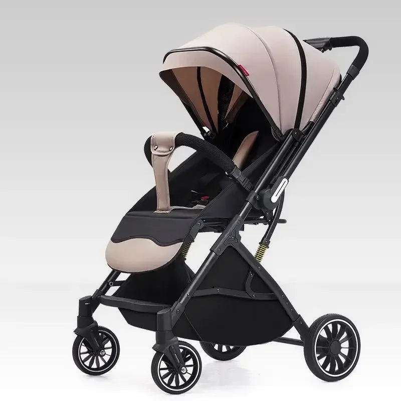 Two-way Lightweight High-view Baby Stroller Can Sit or Lie Down Portable Travel Baby Stroller Four-wheel Baby Stroller