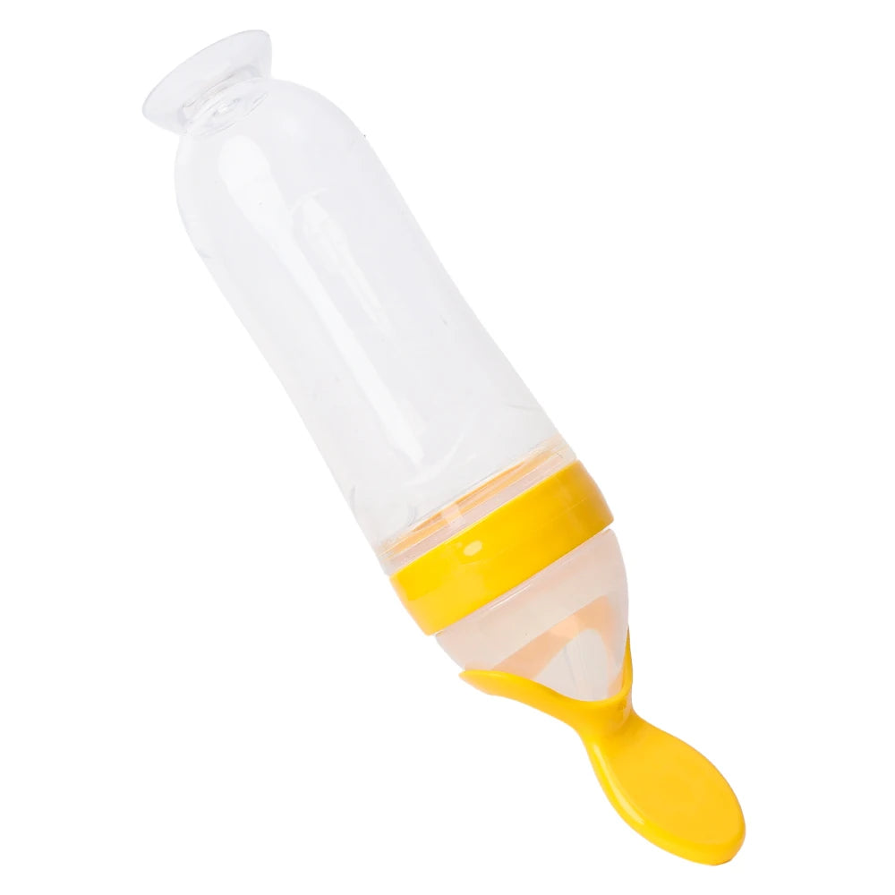 Silicone Squeezing Suction Cup Feeding Spoons Baby Complementary Feeding Bottle Feeder Newborn Feeding Tableware Accessories