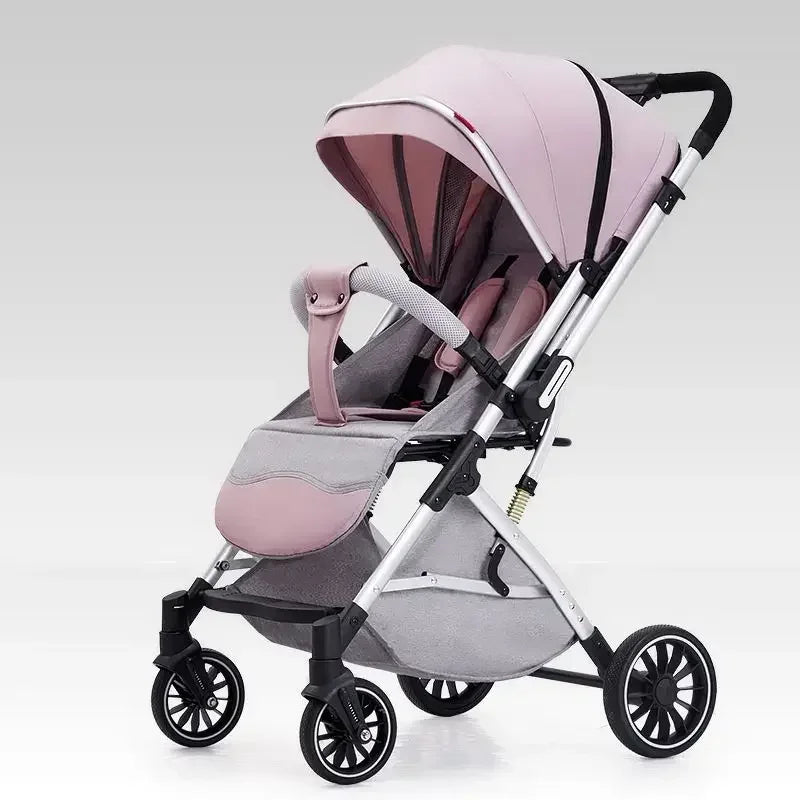 Two-way Lightweight High-view Baby Stroller Can Sit or Lie Down Portable Travel Baby Stroller Four-wheel Baby Stroller