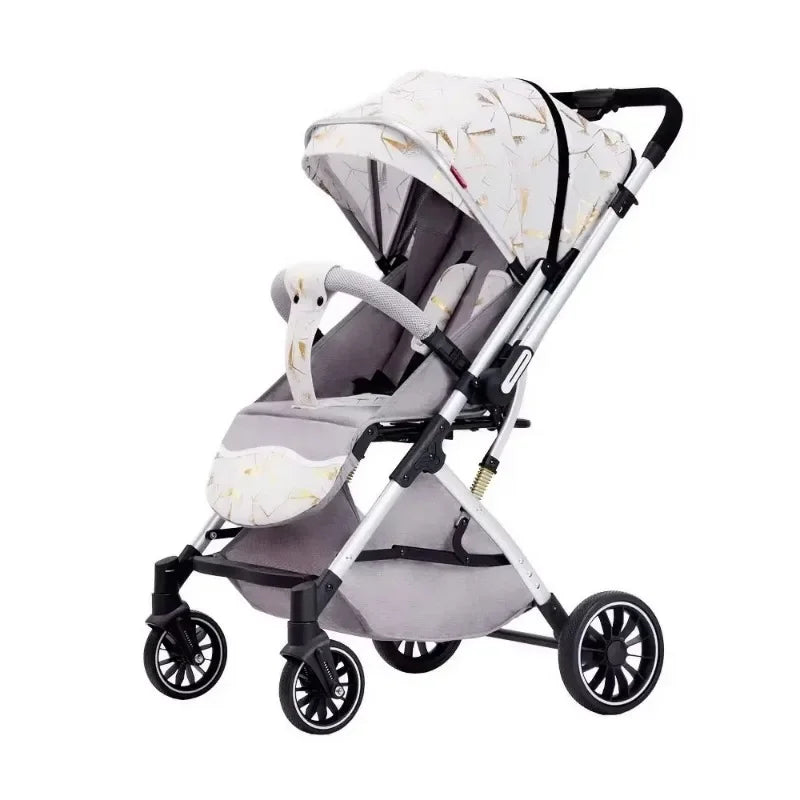 Two-way Lightweight High-view Baby Stroller Can Sit or Lie Down Portable Travel Baby Stroller Four-wheel Baby Stroller