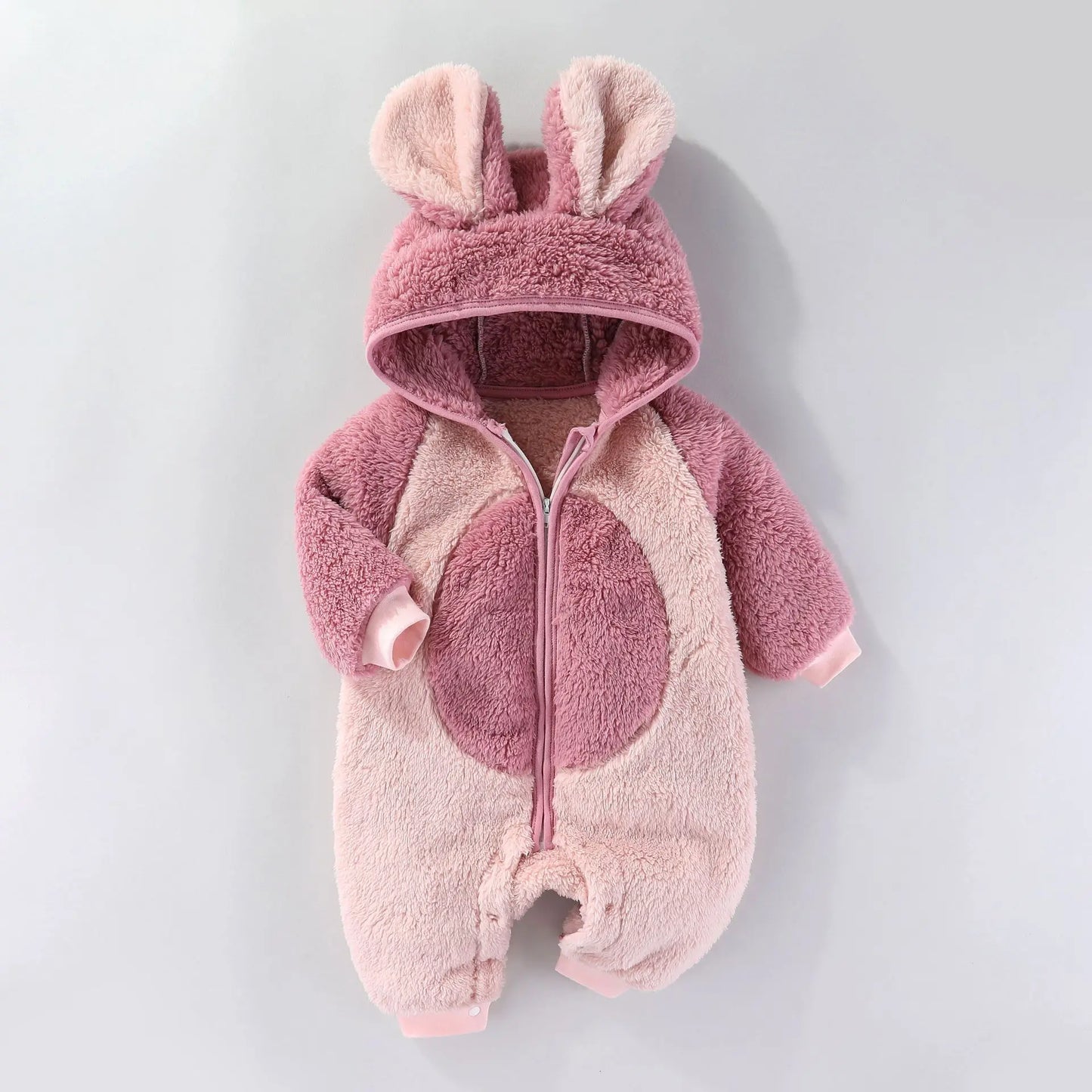 Baby Jumpsuit Autumn Winter Thick Warm Long Sleeves Fleece Bodysuit For Newborn Girl Hooded Cartoon Infant Boy Outerwear Romper