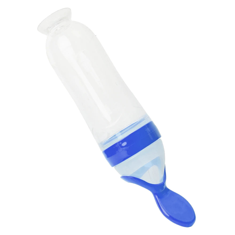 Silicone Squeezing Suction Cup Feeding Spoons Baby Complementary Feeding Bottle Feeder Newborn Feeding Tableware Accessories