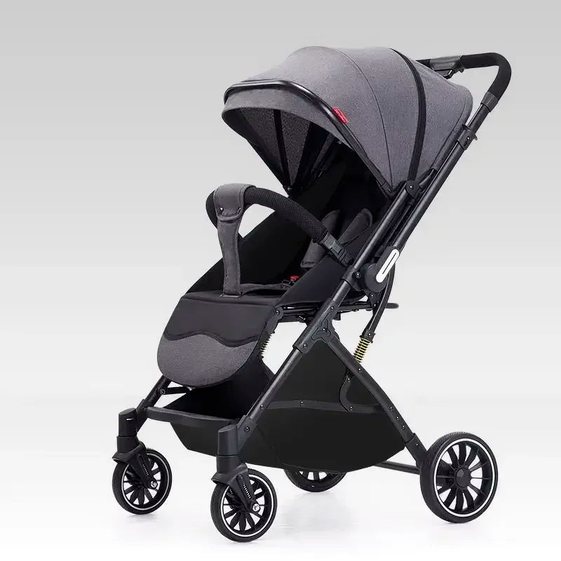 Two-way Lightweight High-view Baby Stroller Can Sit or Lie Down Portable Travel Baby Stroller Four-wheel Baby Stroller